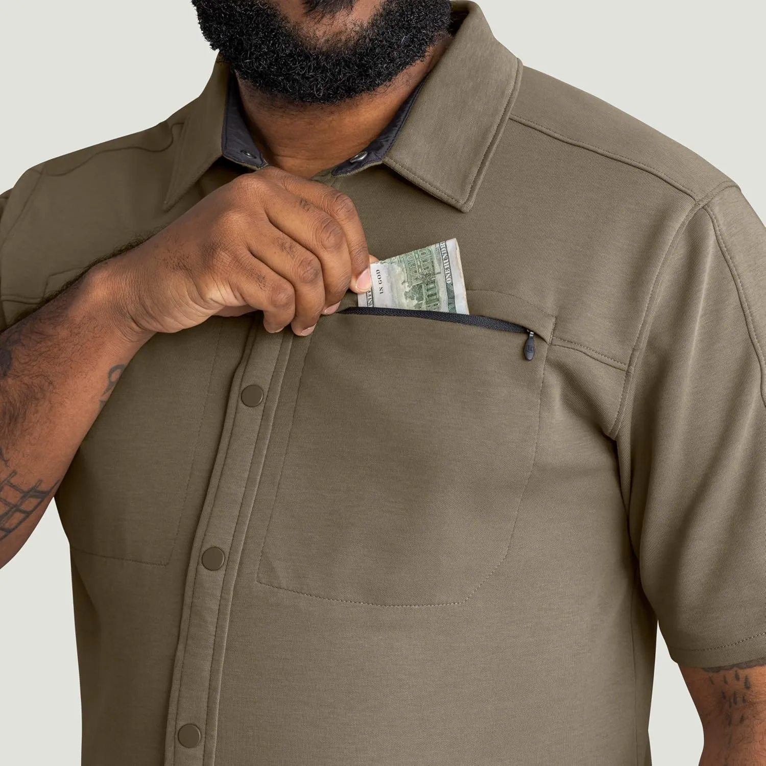 Red Kap Men's Snap Front Jersey Short Sleeve Work Shirt