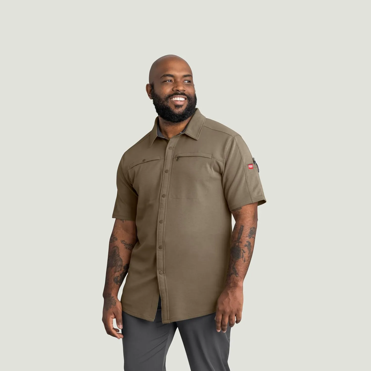 Red Kap Men's Snap Front Jersey Short Sleeve Work Shirt