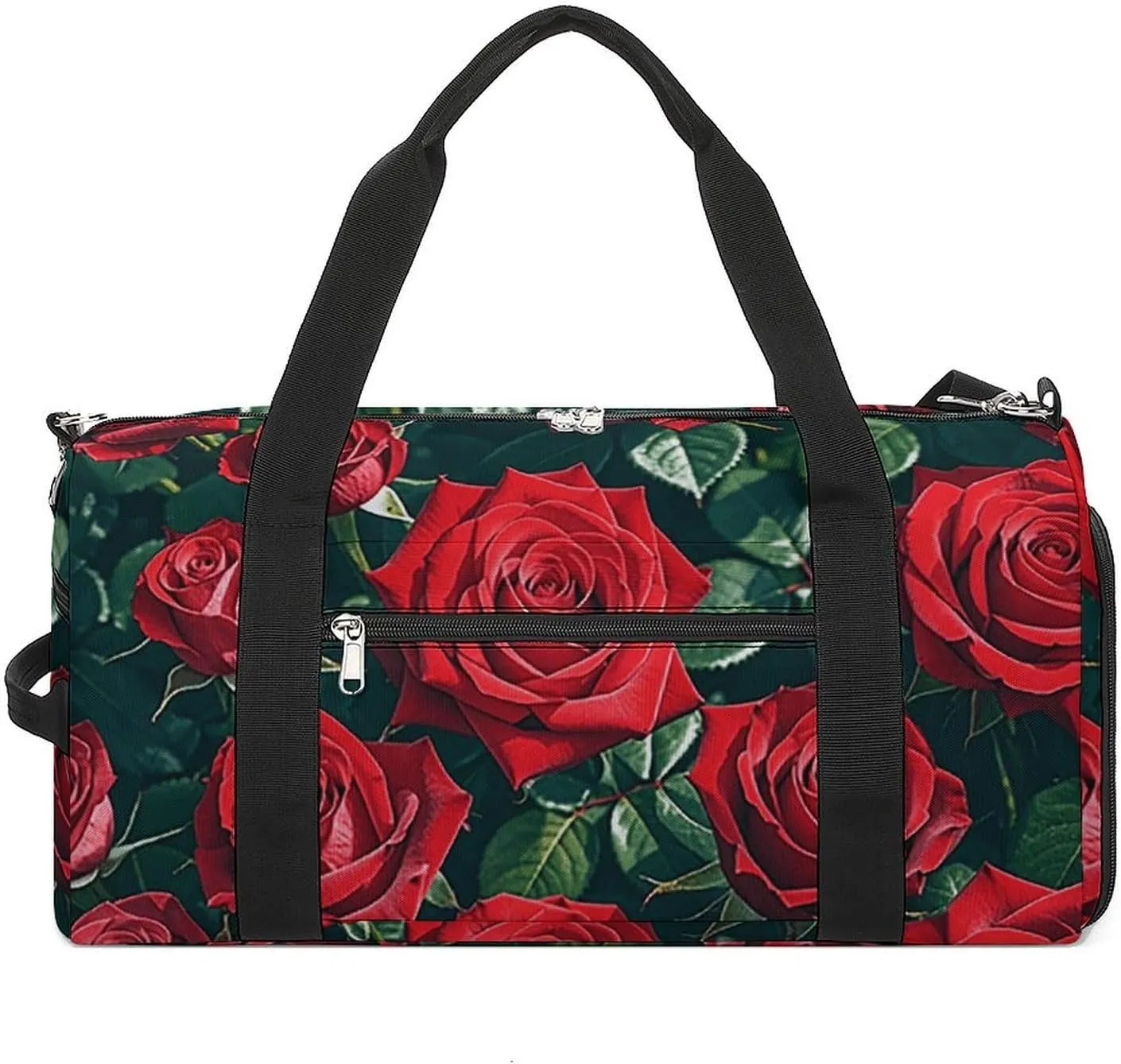 Red Rose Romantic Gym Bag for Men Women Water Resistant Duffle Bag Travel Lightweight Bag for Travel Sports