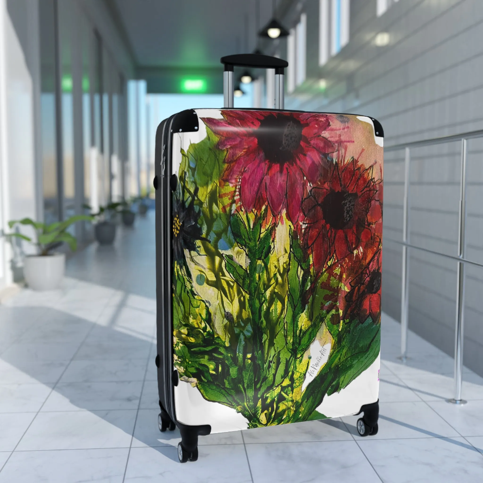 RED SUNFLOWERS Suitcase