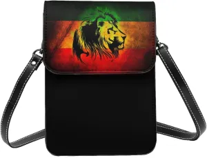 Reggae Rastafarian Lion Of Judah Woman Crossbody Bags Leather Shoulder Handbags Cell Phone Purse