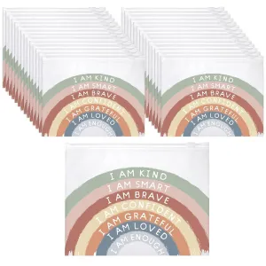Reginary 50 Pcs Inspirational Gifts Bulk for Women Cosmetic Bag EVA You Are Braver Awesome Makeup Bag with Zipper for Birthday Graduation Christian Easter Encouragement Gifts(I Am Kind)