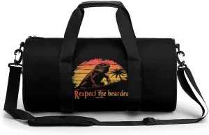 Respect The Bearded Dragon Gym Bag for Men Women Duffle Bags Travel Tote