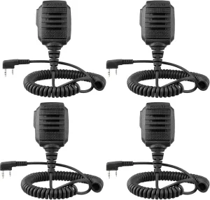Retevis IP54 Waterproof Microphone, Walkie Talkie Speaker Mic,Compatible with Retevis RT21 RT68 H-777 RT22 RT27 H-777S RB45 RB29 RT19 RT15 BAOFENG UV-5R 888S Kenwood Samcom pxton Two Way Radio(4 Pack)
