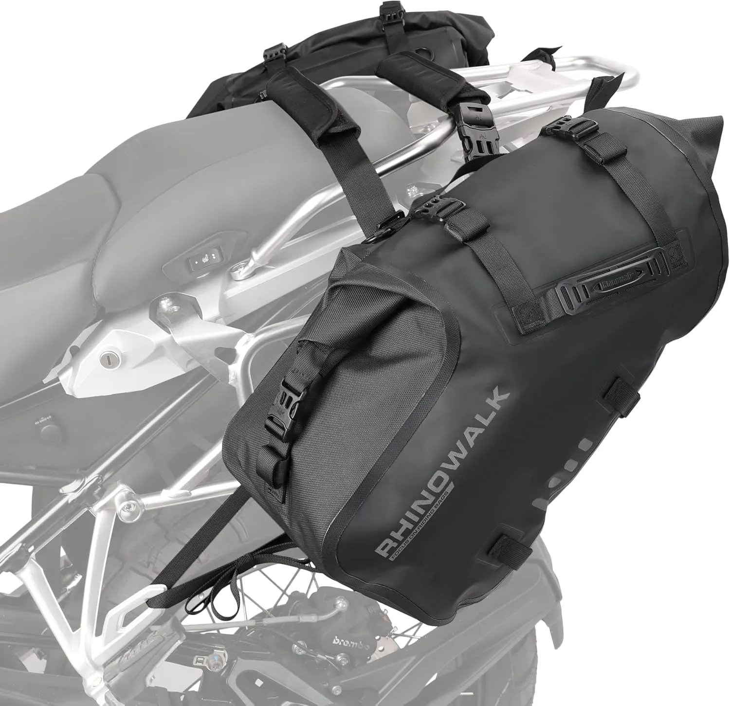 Rhinowalk Motorcycle Saddle bags Motor Pannier Bag Motorcycle Seat Bag Waterproof Travel Luggage (24L*2)