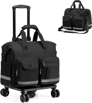 Rolling Medical Bag Nurse Doctor for Women for Work Rolling Duffle Bag Family Prosessional Nursing Bag with Laptop Compartment Home Health Physical Theraphy Bag Hiking Team Police Army Scout Portable