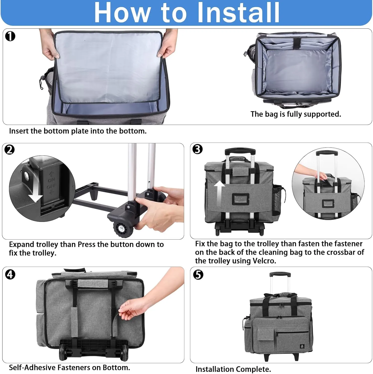 Rolling Teacher Bag, Rolling Briefcase with Detachable Trolley, Large capacity rolling bag with Laptop compartment, Adjustable Shoulder Strap, and Ample Storage Space