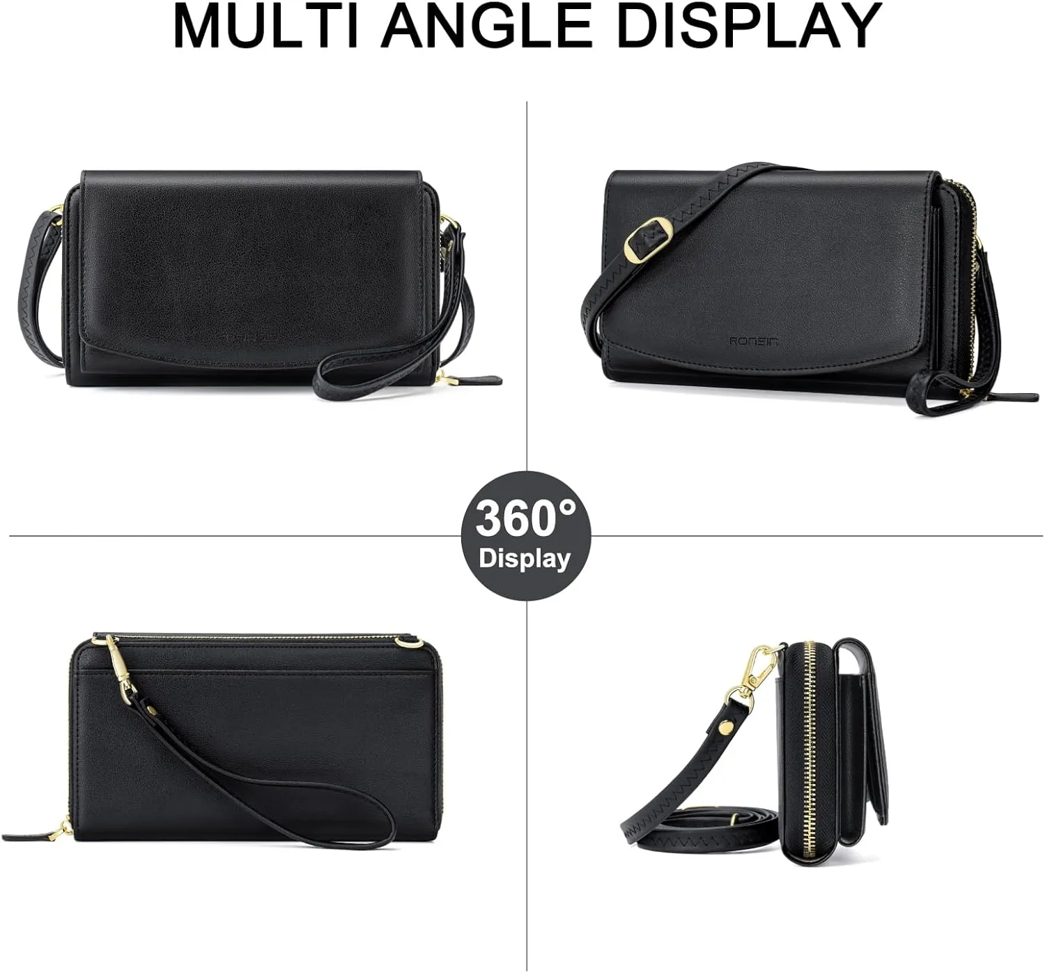 RONSIN Purse Wallet Anti Theft and RFID Blocking Small Leather Wallet Clutch Purses for Women