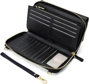 RONSIN Purse Wallet Anti Theft and RFID Blocking Small Leather Wallet Clutch Purses for Women