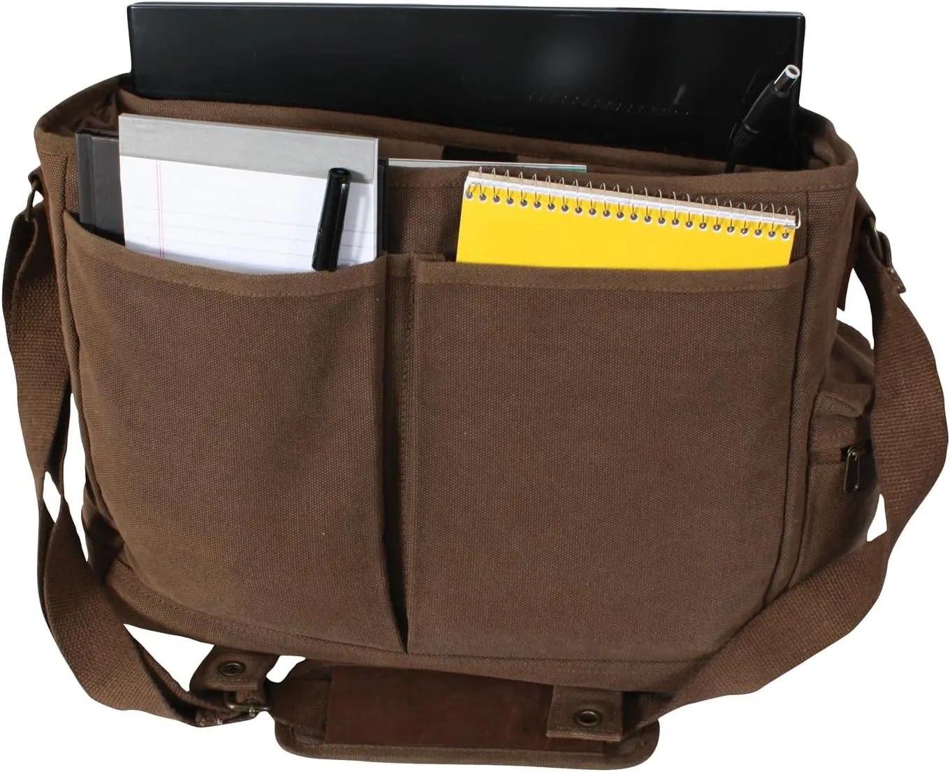 Rothco Vintage Canvas Pathfinder Laptop Bag With Leather Accents