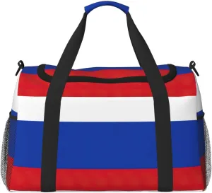 Russian Flag Foldable Travel Duffel Bag Tote Carry On Luggage Bag For Weekend Getaways, For Spontaneous Trips