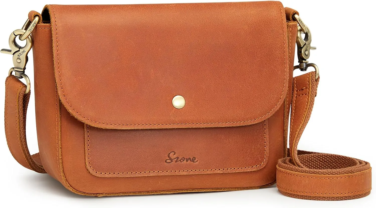S-ZONE Genuine Leather Crossbody Bags for Women Trendy Small Purses Over the Shoulder Handbags