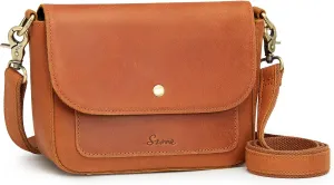 S-ZONE Genuine Leather Crossbody Bags for Women Trendy Small Purses Over the Shoulder Handbags