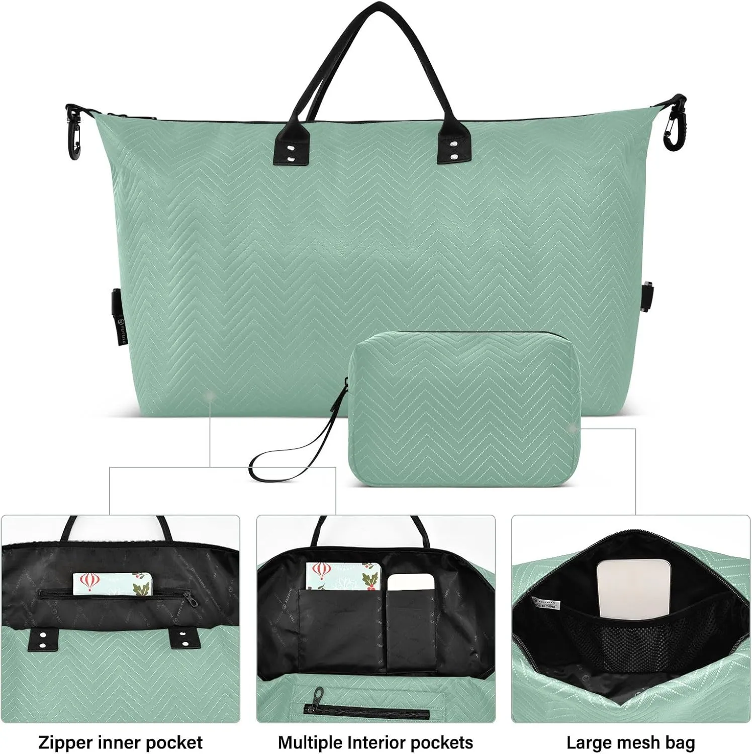Sage Green Travel Duffle Bag Duffel Bags Tote Gym Bag Weekender Bag Carry On Duffel Bags with Toiletry Bag Overnight Luggage Bag for Airplanes Women Men Yoga Sports Trip Adults