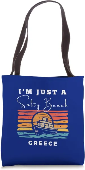 Salty Beach Greece Travel Souvenir Greece Tote Bag