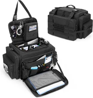 samdew Patrol Bag for Law Enforcement, Duty Bag for Police Gear, Car Front Seat Organizer for Military Equipment, up to 15.6" Laptop Layer, MOLLE Compatible