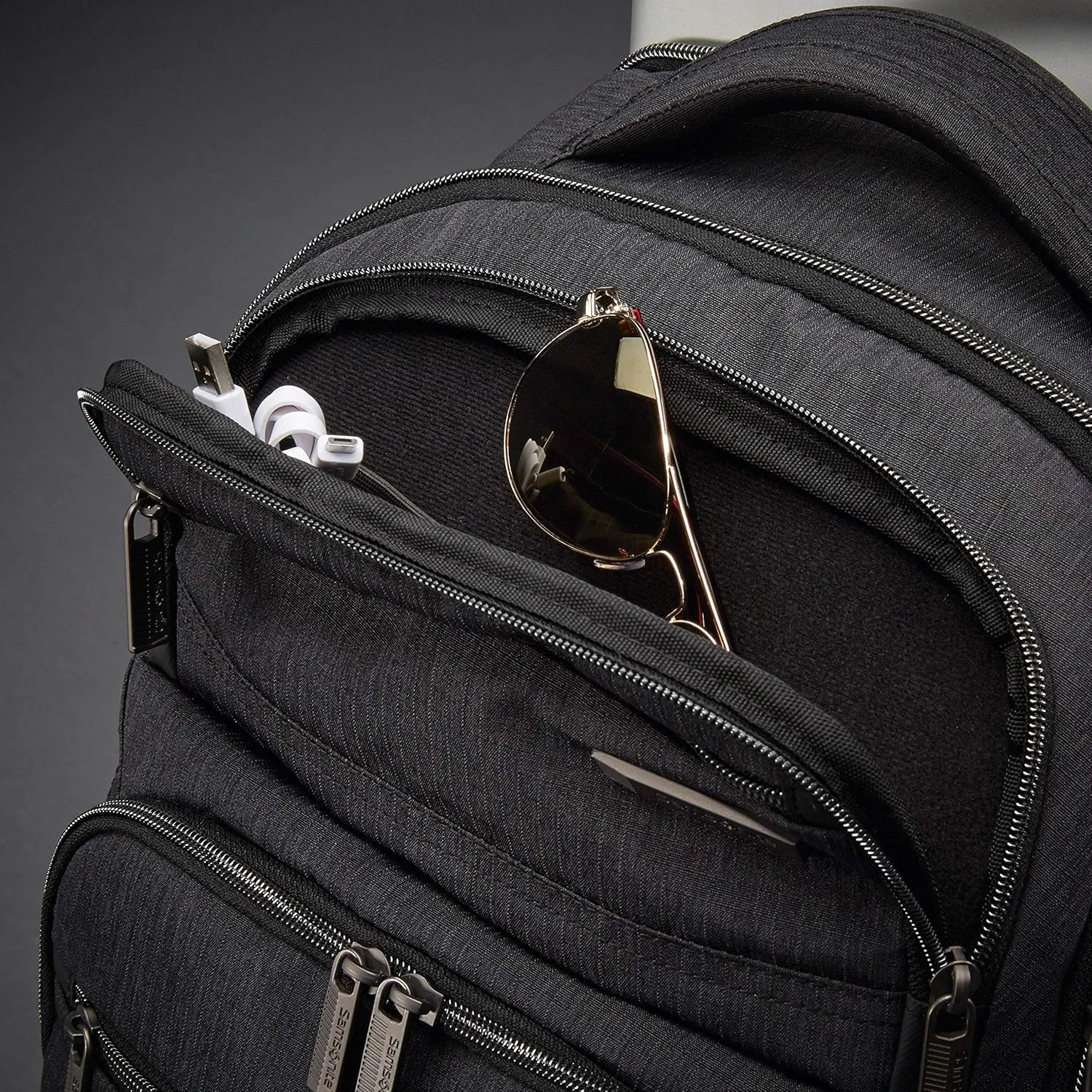 Samsonite Modern Utility Double Shot Laptop Backpack, Charcoal Heather, One Size