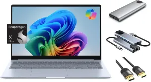 Samsung Galaxy Book4 Edge Copilot  PC Laptop, 15.6" Full HD, Qualcomm Snapdragon X Plus AI NPU, 16GB RAM, 512GB SSD   256GB Portable SSD, USB-C, FP Reader, USB HUB HDMI Cable, Win 11