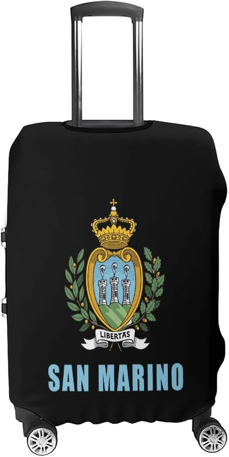 San Marino Flag Emblem Luggage Cover for Suitcase Luggage Protector Travel Bag Covers for Luggages