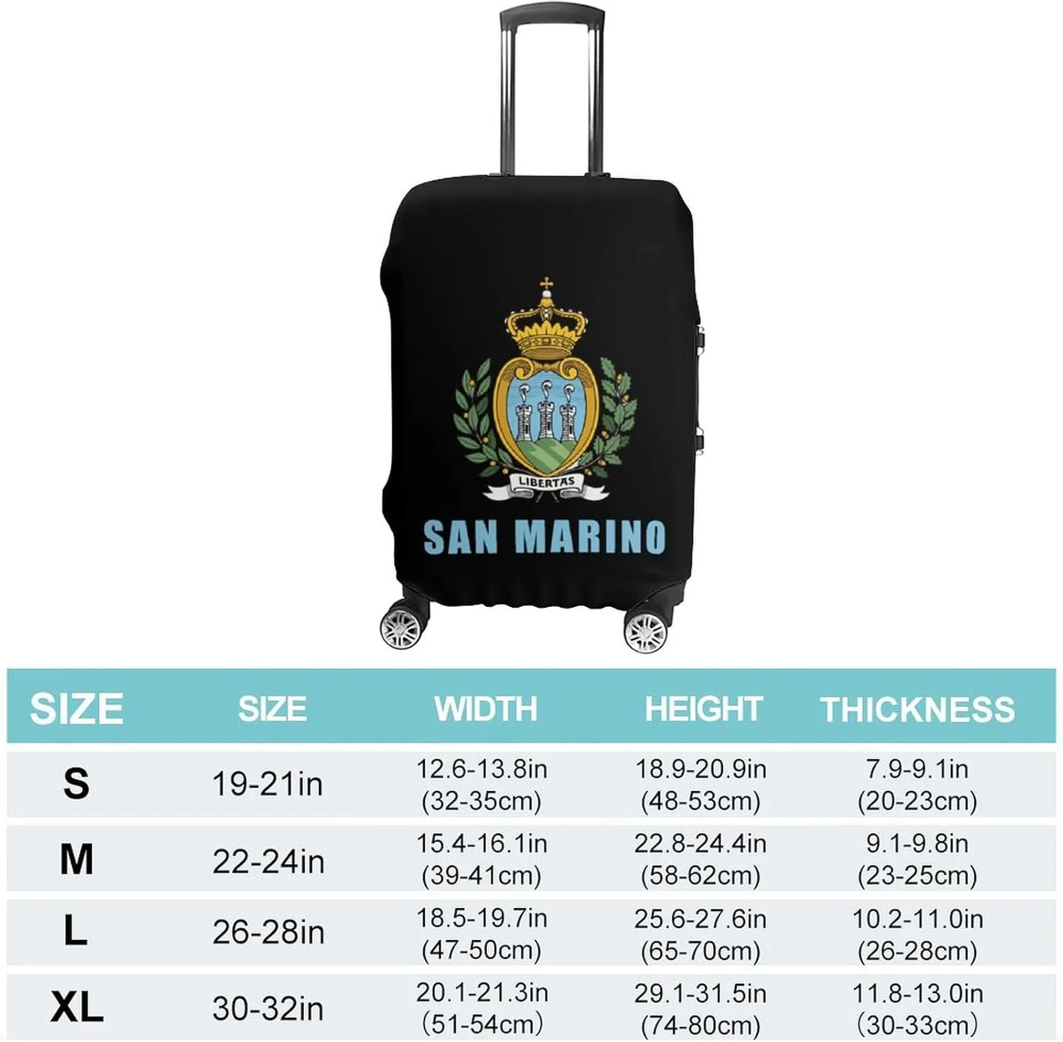 San Marino Flag Emblem Luggage Cover for Suitcase Luggage Protector Travel Bag Covers for Luggages