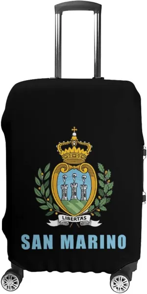 San Marino Flag Emblem Luggage Cover for Suitcase Luggage Protector Travel Bag Covers for Luggages