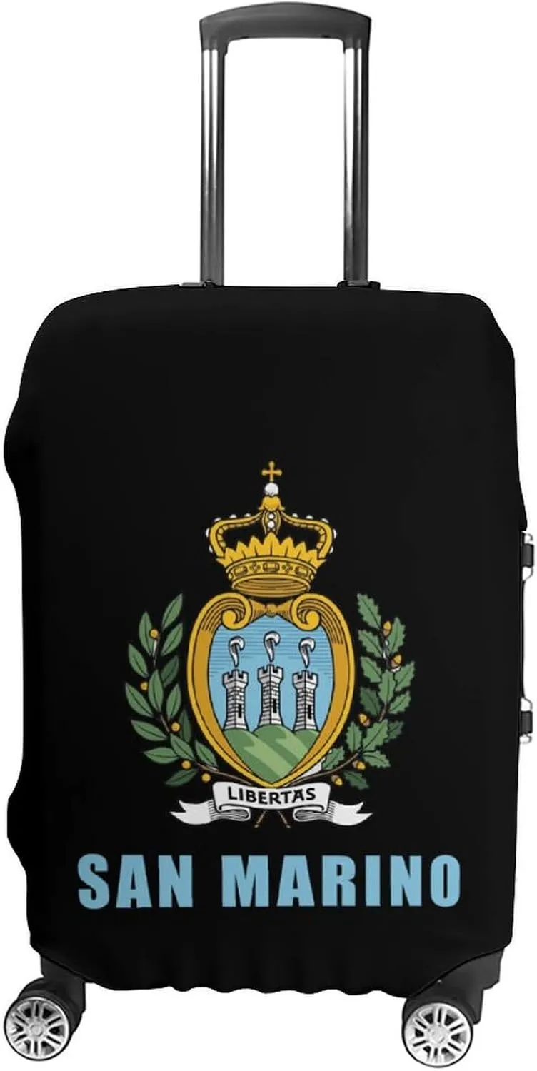 San Marino Flag Emblem Luggage Cover for Suitcase Luggage Protector Travel Bag Covers for Luggages