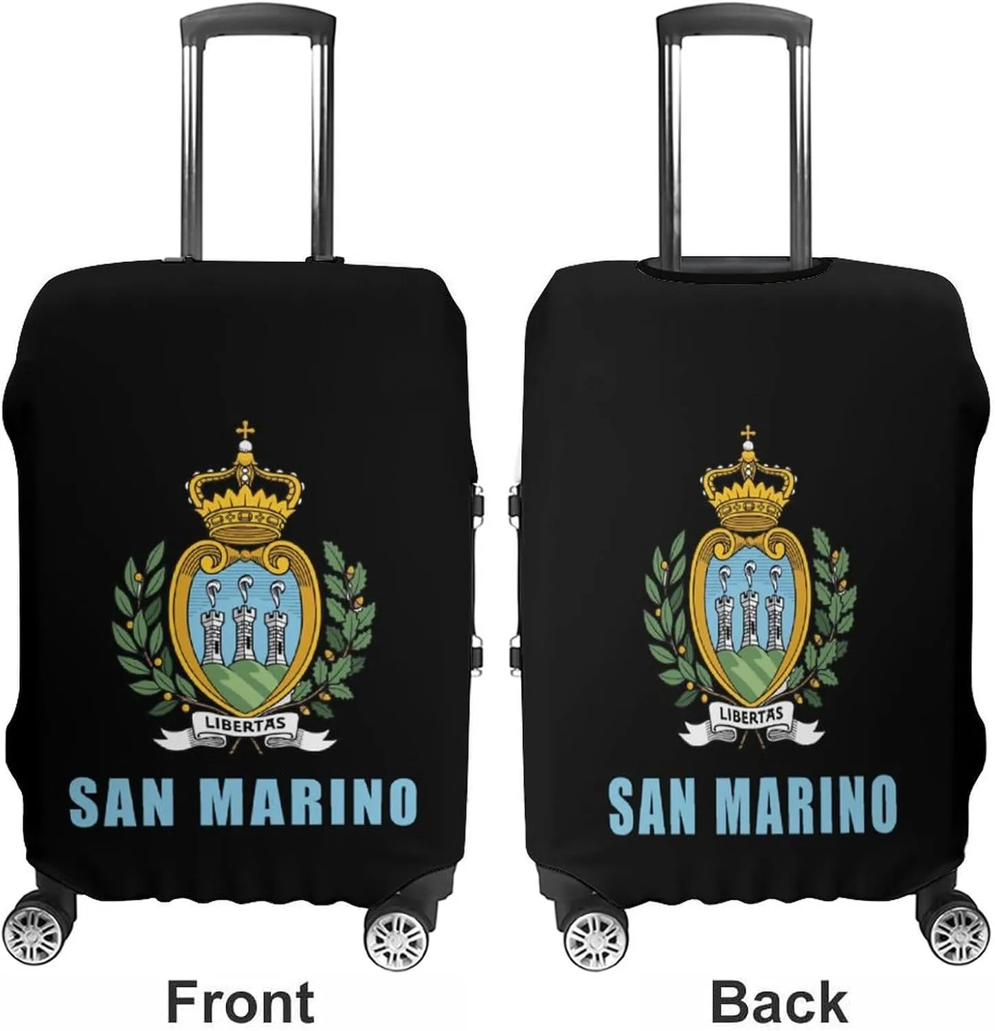 San Marino Flag Emblem Luggage Cover for Suitcase Luggage Protector Travel Bag Covers for Luggages