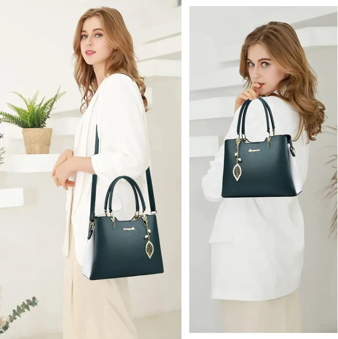 Satchel Purses and Handbags for Women PU Leather Tote Top Handle Shoulder Bags Ladies Crossbody Bags