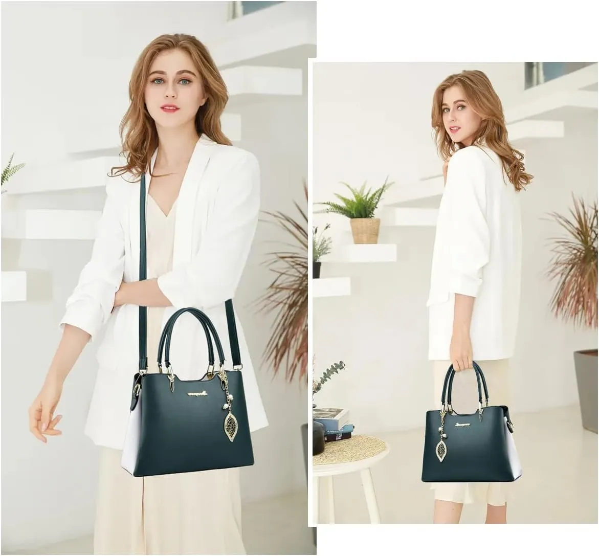 Satchel Purses and Handbags for Women PU Leather Tote Top Handle Shoulder Bags Ladies Crossbody Bags