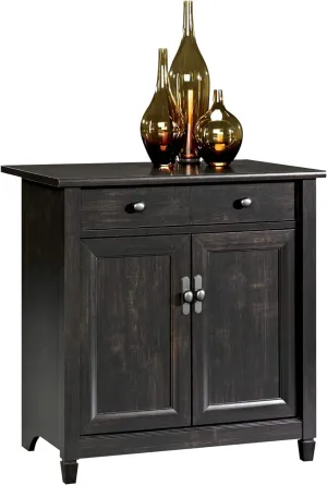 Sauder Edge Water Accent Storage Cabinet with Doors, Utility, L: 28.19" x W: 19.45" x H: 29.02", Estate Black