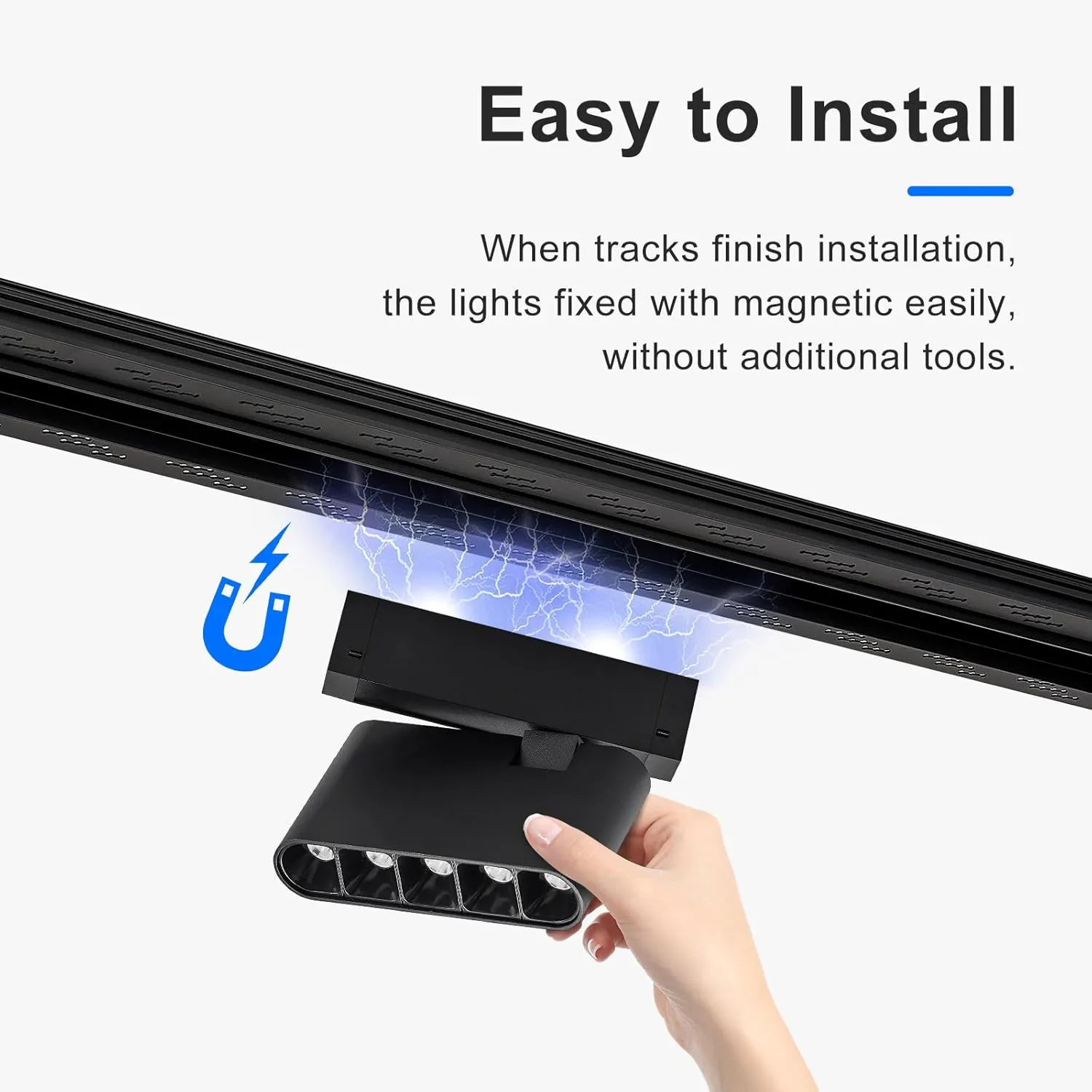 SCON XTB106-R Updated 4-Wire Recessed Rail for Magnetic Track Lighting System Flush Mounted for LED Lamp Light Head, Aluminum Linear Section (100cm/39.4inch/3.3ft)