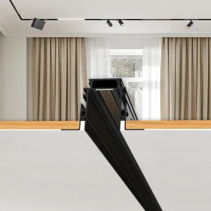 SCON XTB106-R Updated 4-Wire Recessed Rail for Magnetic Track Lighting System Flush Mounted for LED Lamp Light Head, Aluminum Linear Section (100cm/39.4inch/3.3ft)
