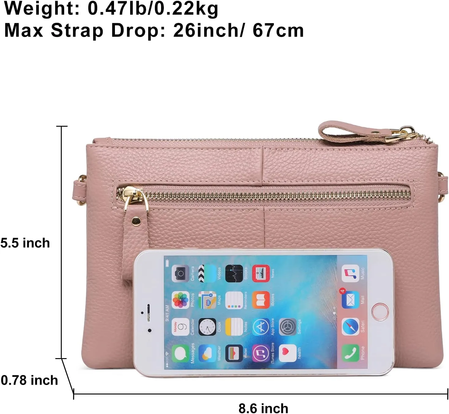SENDEFN Leather Crossbody Bag for Women Small Clutch Purses Crossbody Shoulder Handbag Wallet Purses RIFD Card Slots