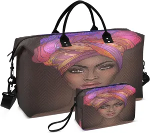 senya Travel Duffle Bag Weekender Bags Overnight Bag with Toiletry Bag Gym Duffel Bag African American Woman for Travel Business Trips Sport