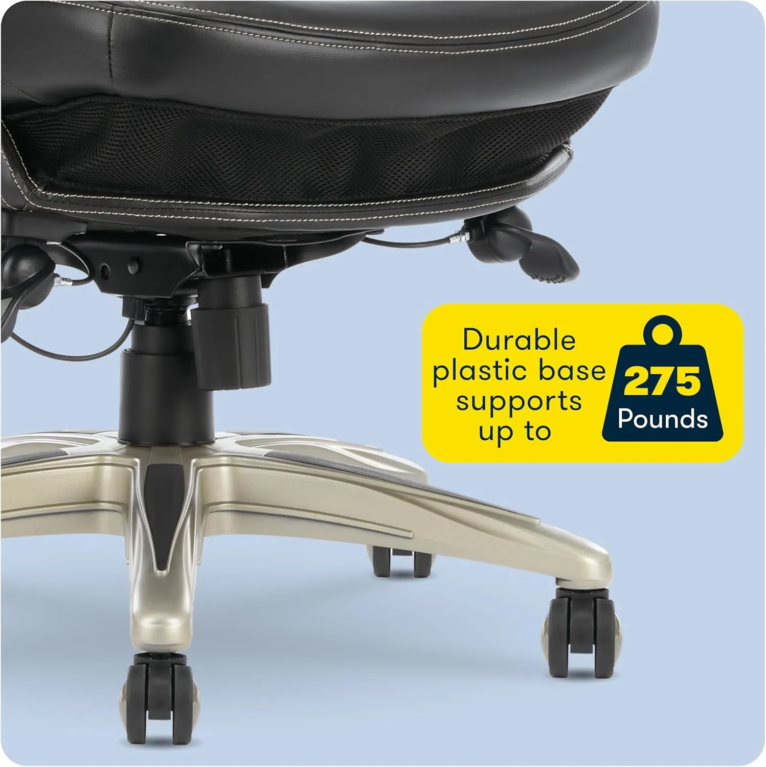 Serta Claremont Ergonomic Executive Office Chair with Back in Motion Technology, Adjustable Mid Back Desk Chair with Lumbar Support, Bonded Leather, Black