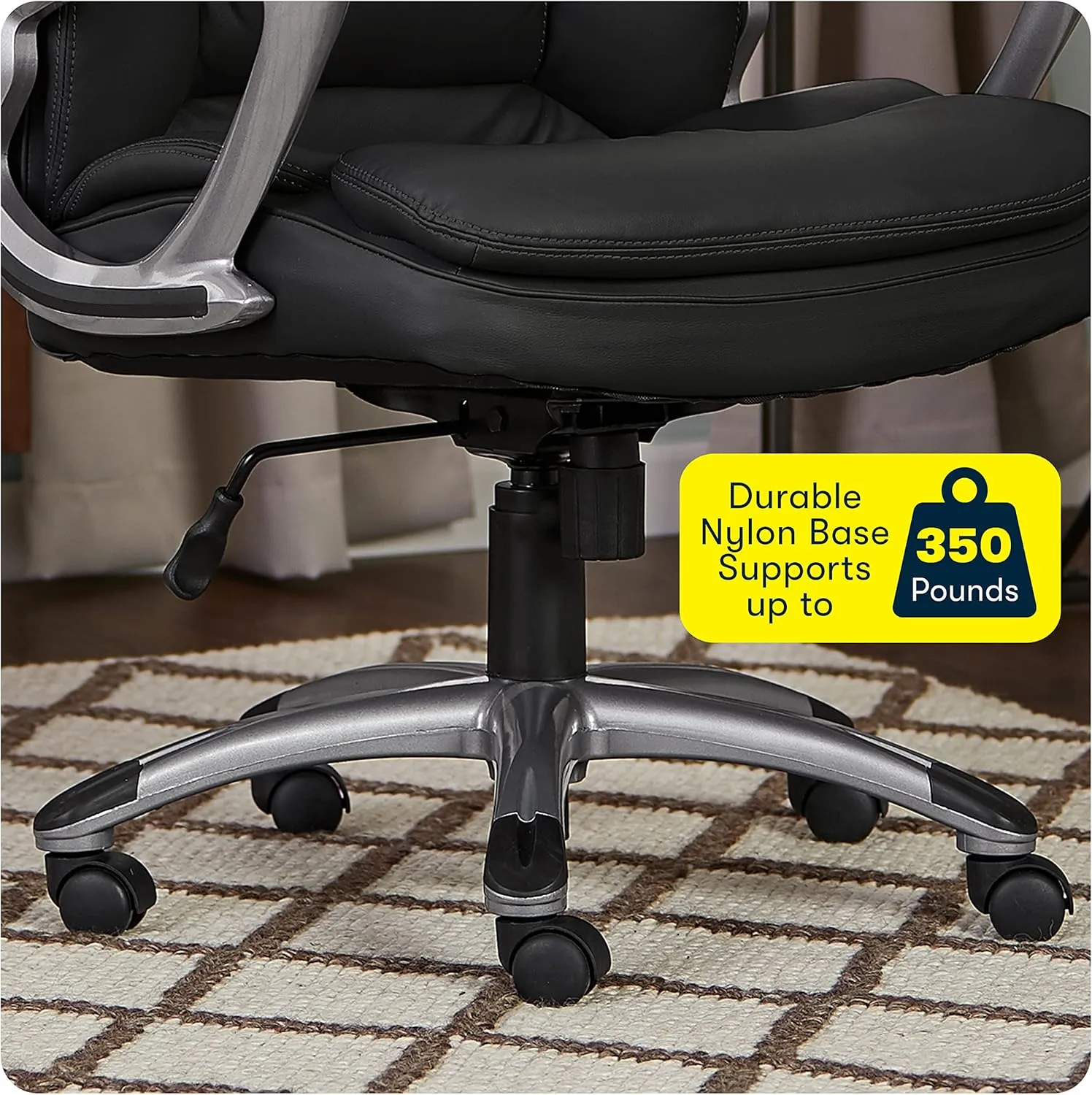 Serta Fairbanks Big and Tall High Back Executive Office Ergonomic Gaming Computer Chair with Layered Body Pillows, Contoured Lumbar Zone, Black