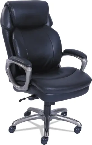 SertaPedic Cosset High-Back Executive Chair, Supports Up to 275 Lb, 18.75" to 21.75" Seat Height, Black Seat/Back, Slate Base