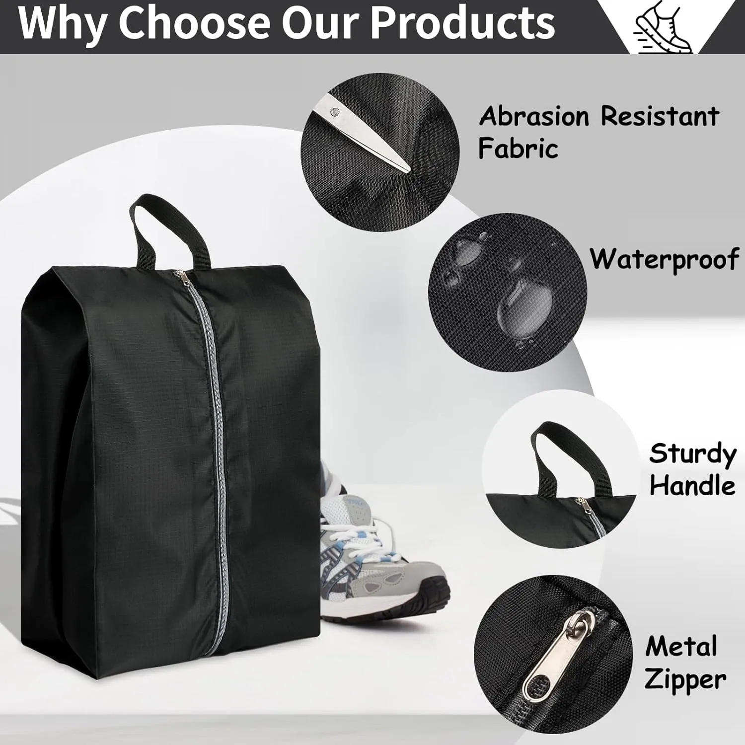 Shoe Bags for Packing, Set of 6 Large Waterproof Portable Shoe Bags with Zipper - Travel Essentials for Women and Men