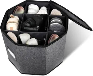 Shoe Storage Box,Shoe Bags for Travel,Fits 8 Pairs,Foldable Shoe Organizer for Closet,Portable Luggage Travel Shoe Organizer