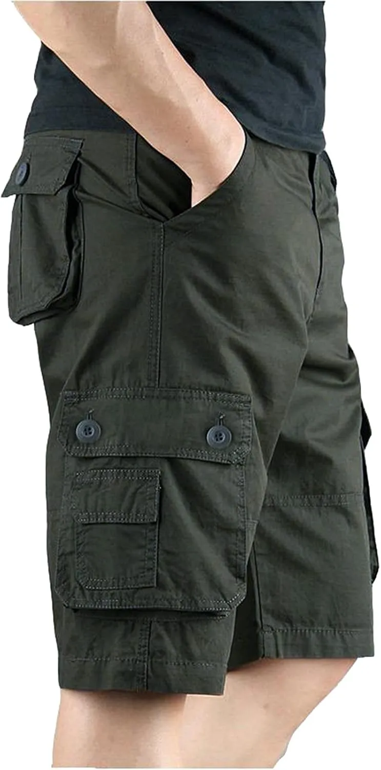 Shorts Men Leisure Overalls Summer Men's and Color Pants with Multi-Pocket Men's Pants Mens Short Green Cargo Shorts
