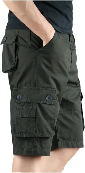 Shorts Men Leisure Overalls Summer Men's and Color Pants with Multi-Pocket Men's Pants Mens Short Green Cargo Shorts
