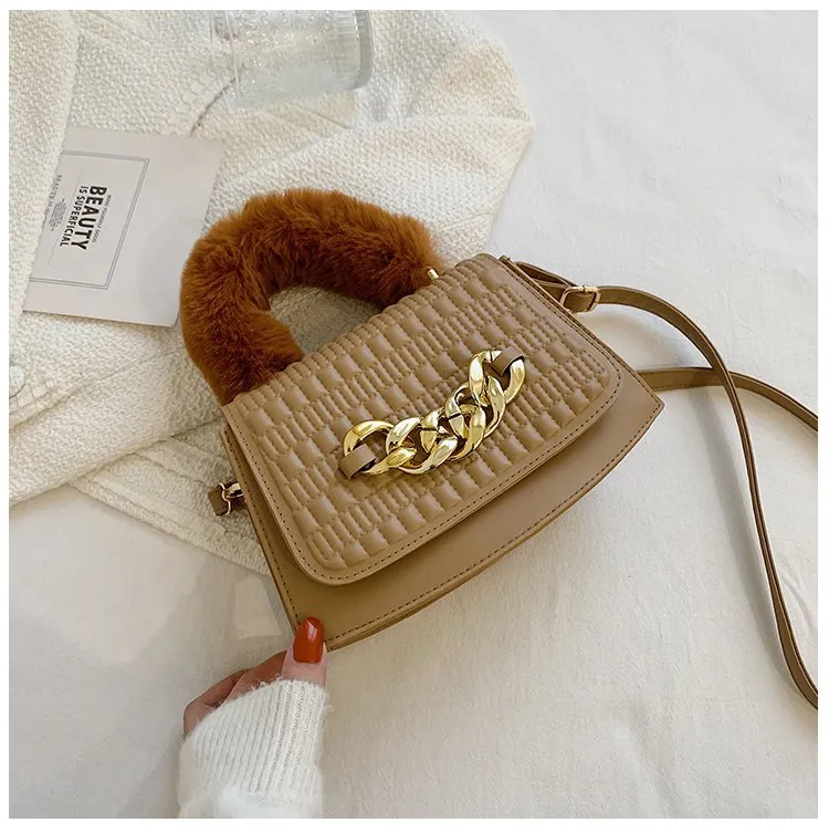 Shoulder Fur Handle Purses