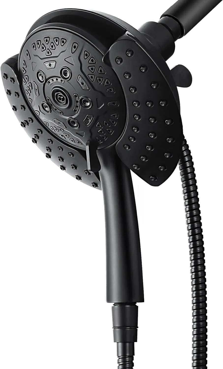 Shower Heads with Handheld Spray Combo: 7.2" Rain Shower Head & Handheld Shower Head 2-IN-1 Shower Head with 60" Hose (BLACK), Shower Trim Systems