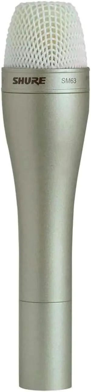 Shure SM63 Omnidirectional Dynamic Vocal Microphone with 14.5cm Handle for Handheld Applications On-Stage and in Broadcast, Recording, and TV Studios, 3-pin XLR Connector - Champagne (SM63)