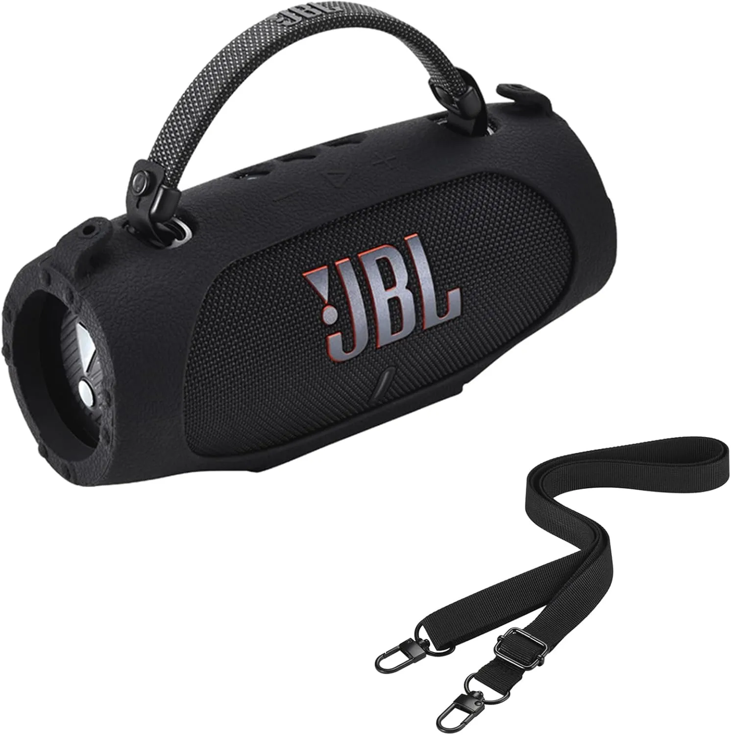 Silicone Cover Case for JBL Charge 6 - Portable Waterproof & Drop-Proof Bluetooth Speaker,for JBL Charge 6 Travel Carrying Skin Protective Shoulder Bag Accessories,Black
