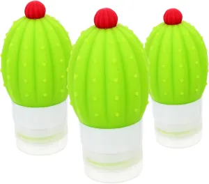 Silicone Travel Bottles Set 3 Pack Cactus Shape Toiletry Dispensers for Travel Shampoo Body Wash