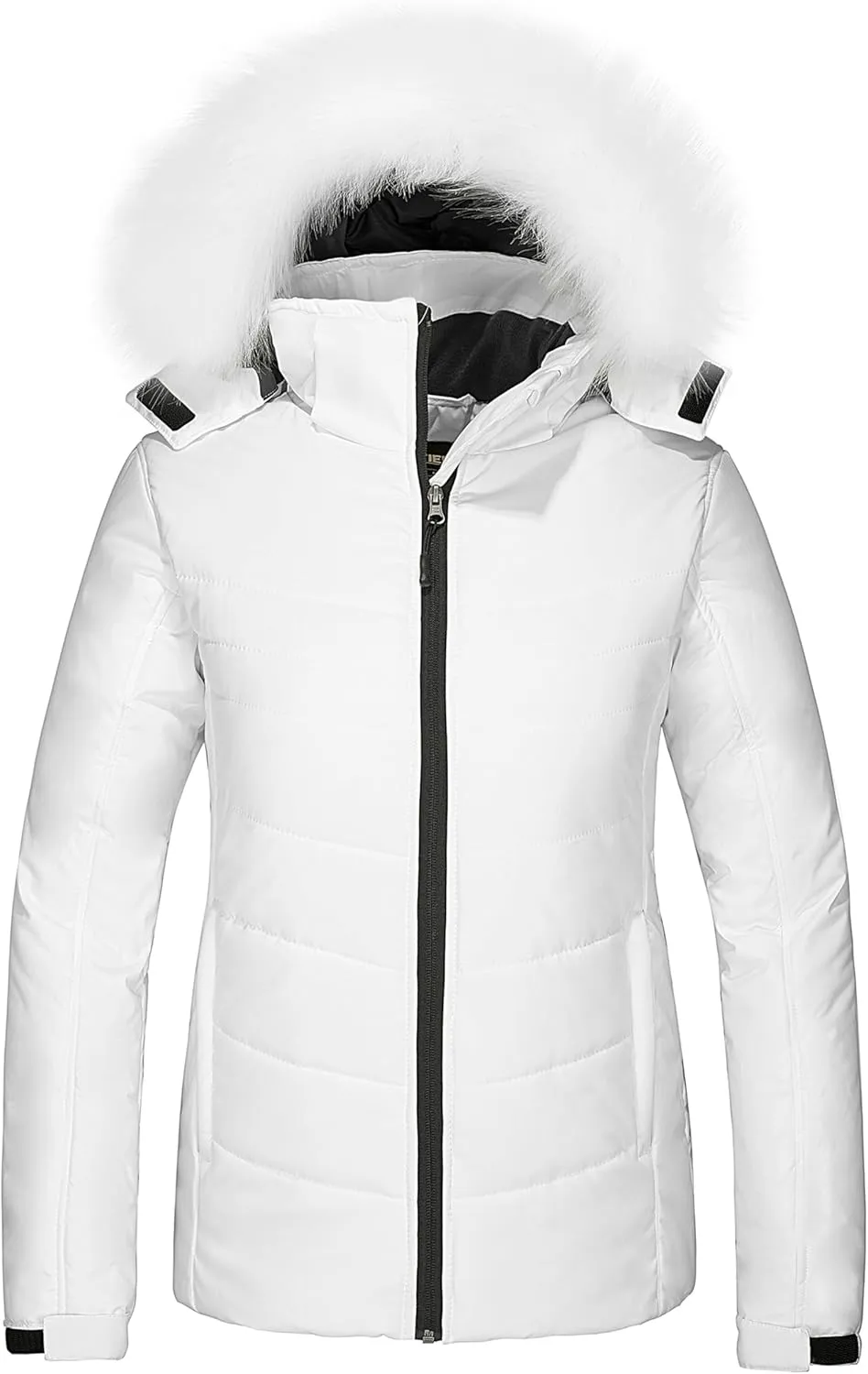 Skieer Women's Waterproof Ski Jacket Warm Puffer Jacket Thick Hooded Winter Coat
