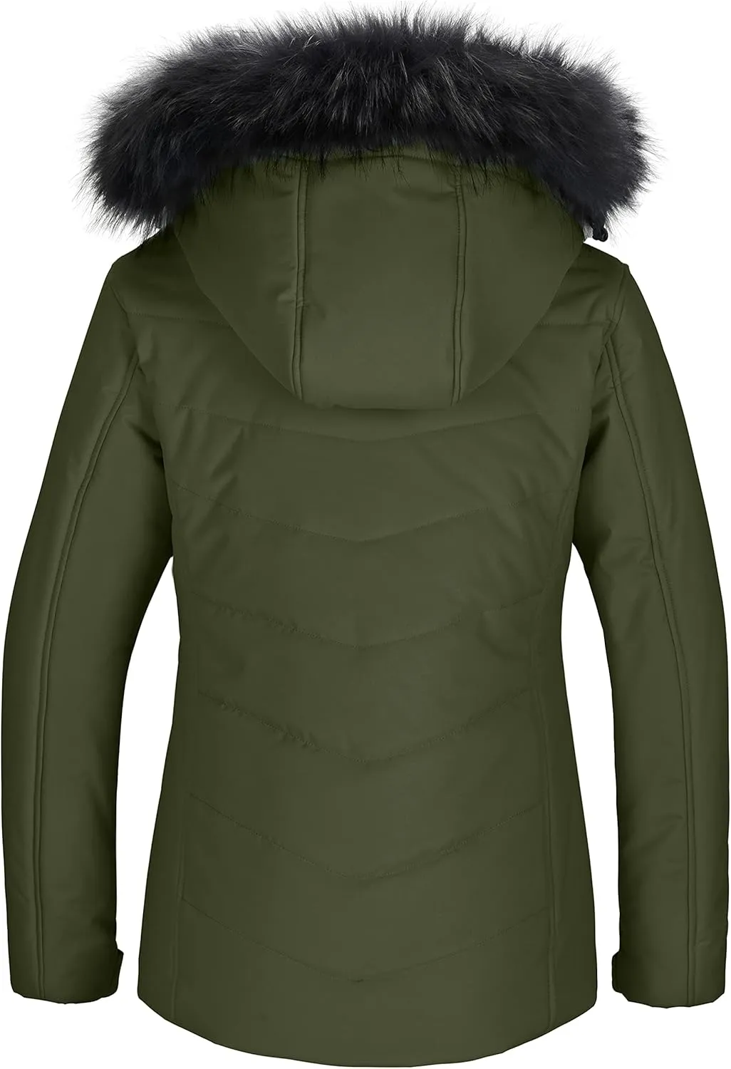 Skieer Women's Waterproof Ski Jacket Warm Puffer Jacket Thick Hooded Winter Coat