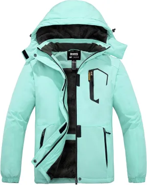 Skieer Women's Waterproof Ski Jacket Warm Winter Coat Fleece Snowboarding Coat