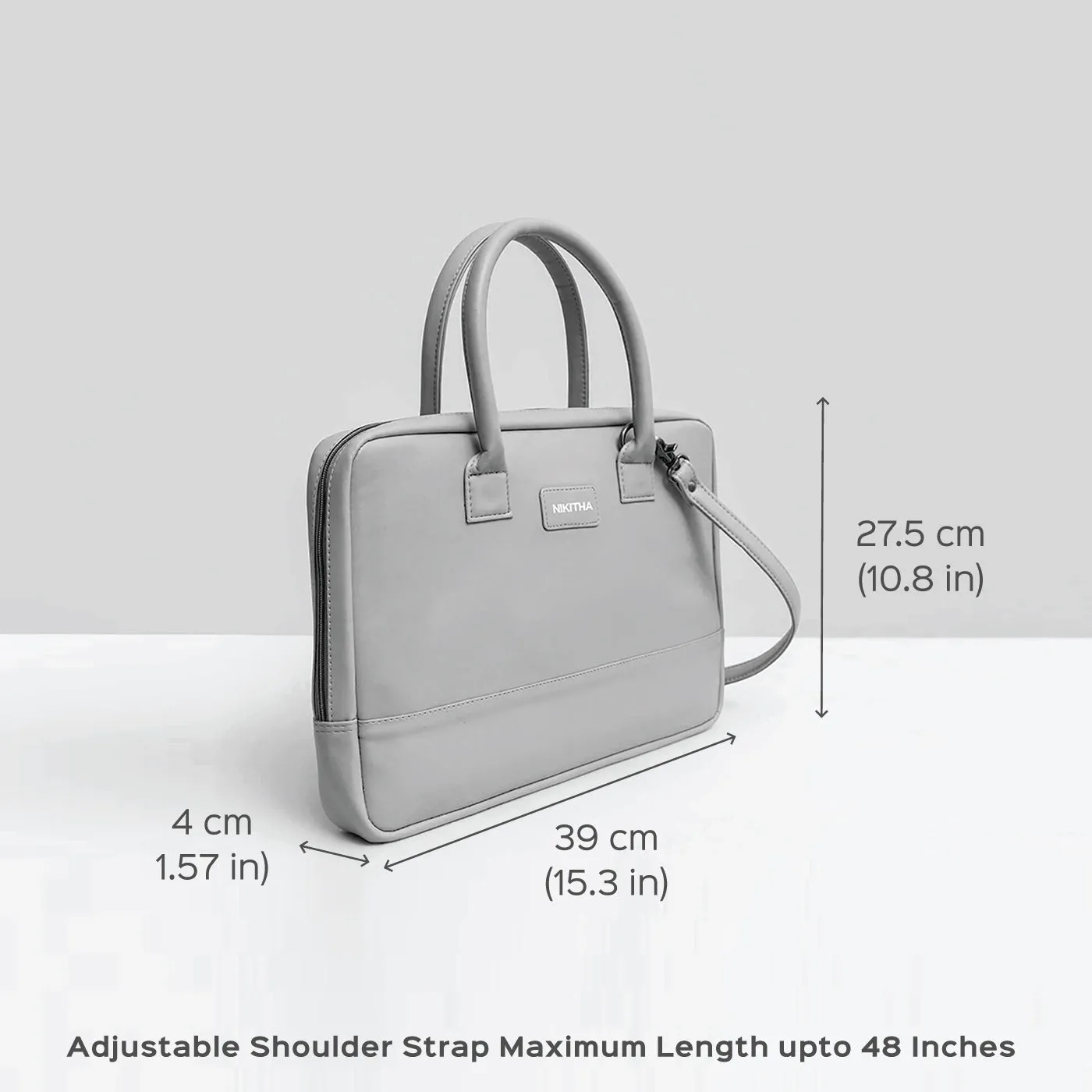 Sleek Faux Leather Personalized Laptop Bag